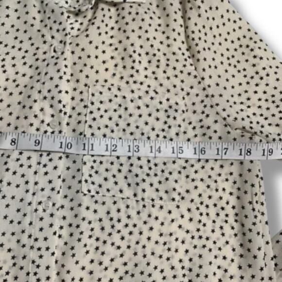 B. Original By Shoe Fly Button Down Top Size Medium Stars Aline Tie Cuffs - Picture 6 of 7